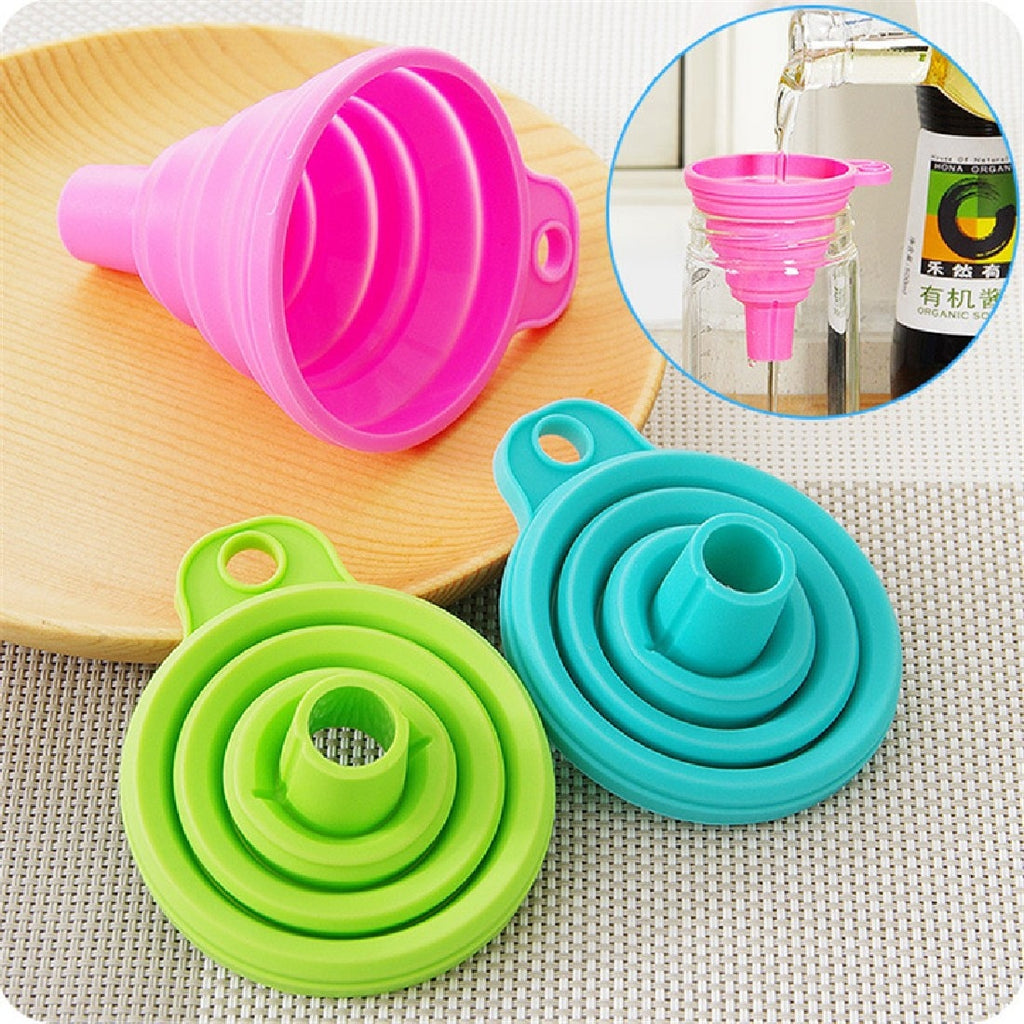 Useful Collapsible Style Funnel Hopper Protable Mini Silicone